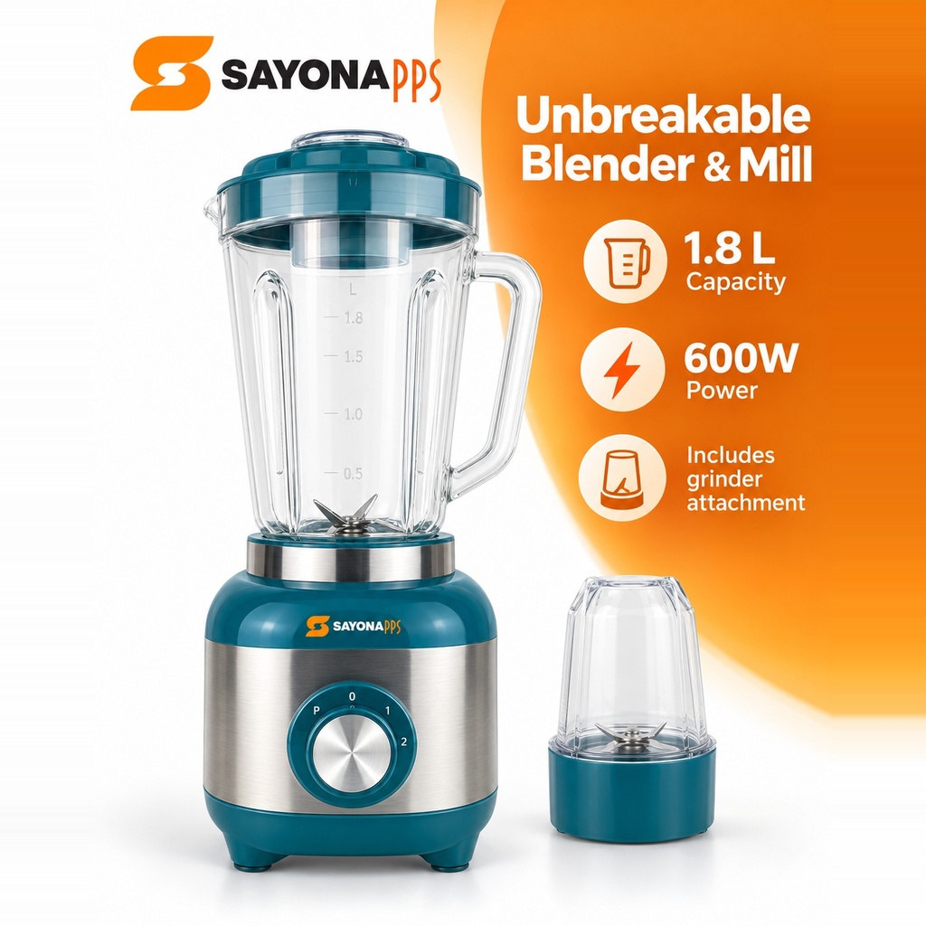 [MX-4632] Sayona 2-in-1 Blender & Mill SB-4632