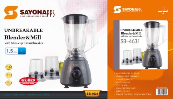 [MX-4631] Sayona 3-in-1 Blender & Mill SB-4631