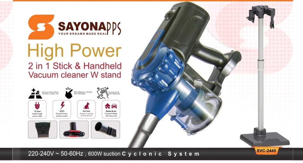 [VCC-2445] Sayona 2-in-1 Vacuum Cleaner SVC-2445