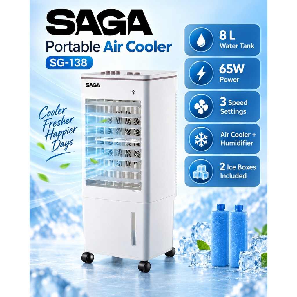 [FN-SG138] Saga Portable Air Cooler SG-138